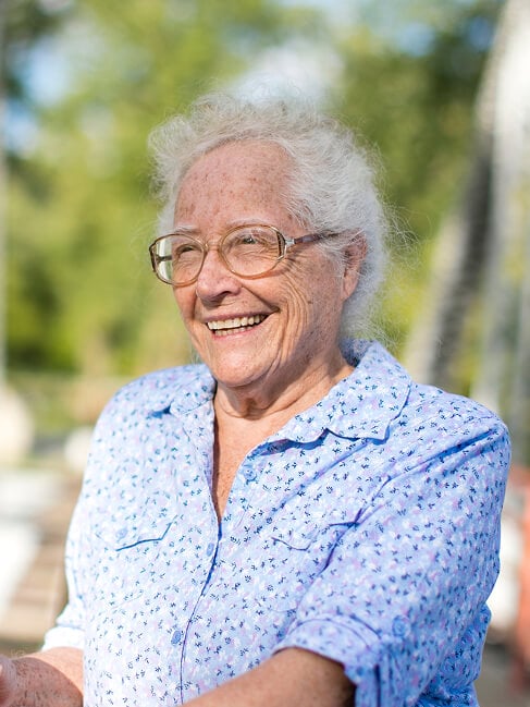 Elderly Man Smiling at Nursing Home in Colleyville